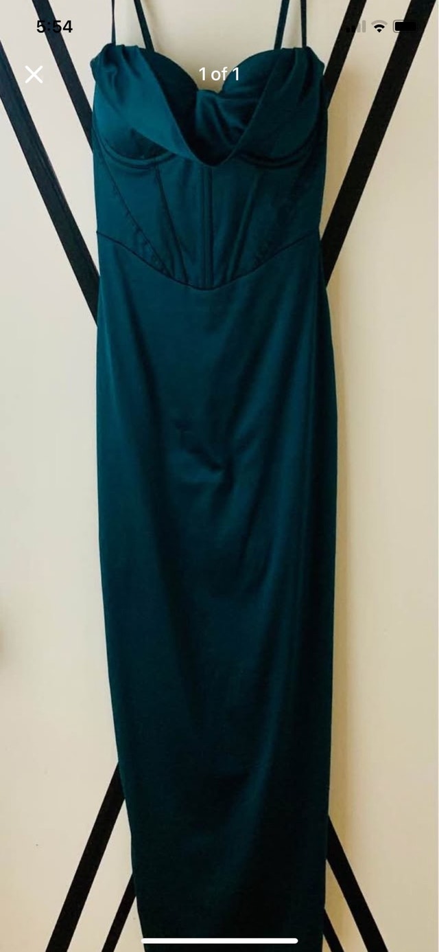 Dark Green Corset Maxi Dress