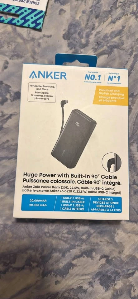 Anker Zolo Power Bank 20,000mAh with Built-In USB-C Cable