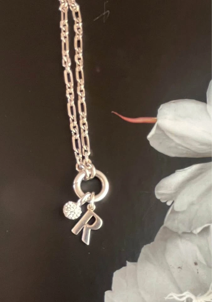 Hillberg & Berk Sterling Silver Chain Necklace with R & Sparkle - photo 4