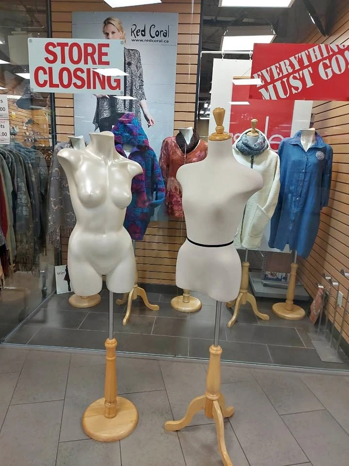 Female Torso Mannequins with Wooden Stands