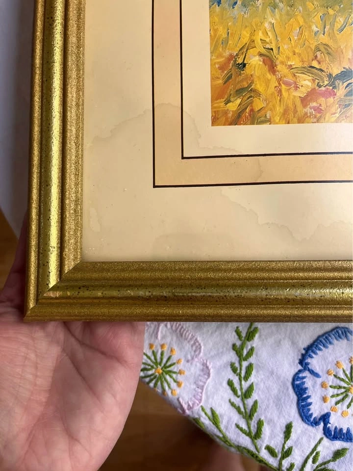 Framed Impressionist Landscape Print – Golden Wheat Field & Farm - photo 4