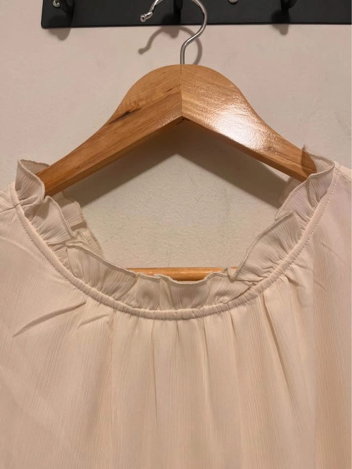 Kirundo Cream Tiered Chiffon Dress, Size Large, Long Sleeve - photo 4