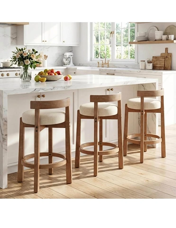 Mid-Century Modern Swivel Counter Stools – Set of 2 - photo 5