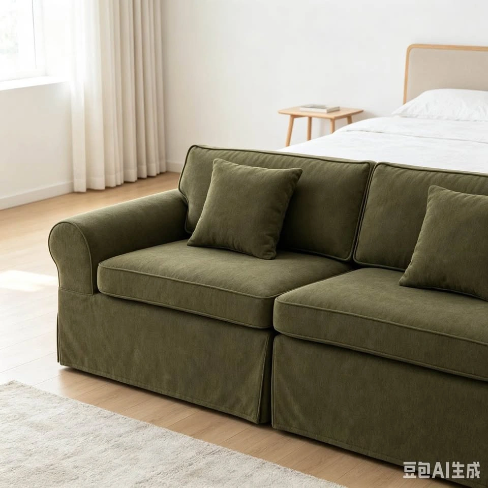 Greco Vintage Upholstered Boneless 3-Seat Sofa – Green - photo 2