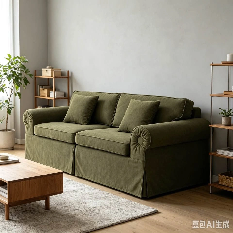 Greco Vintage Upholstered Boneless 3-Seat Sofa – Green - photo 3