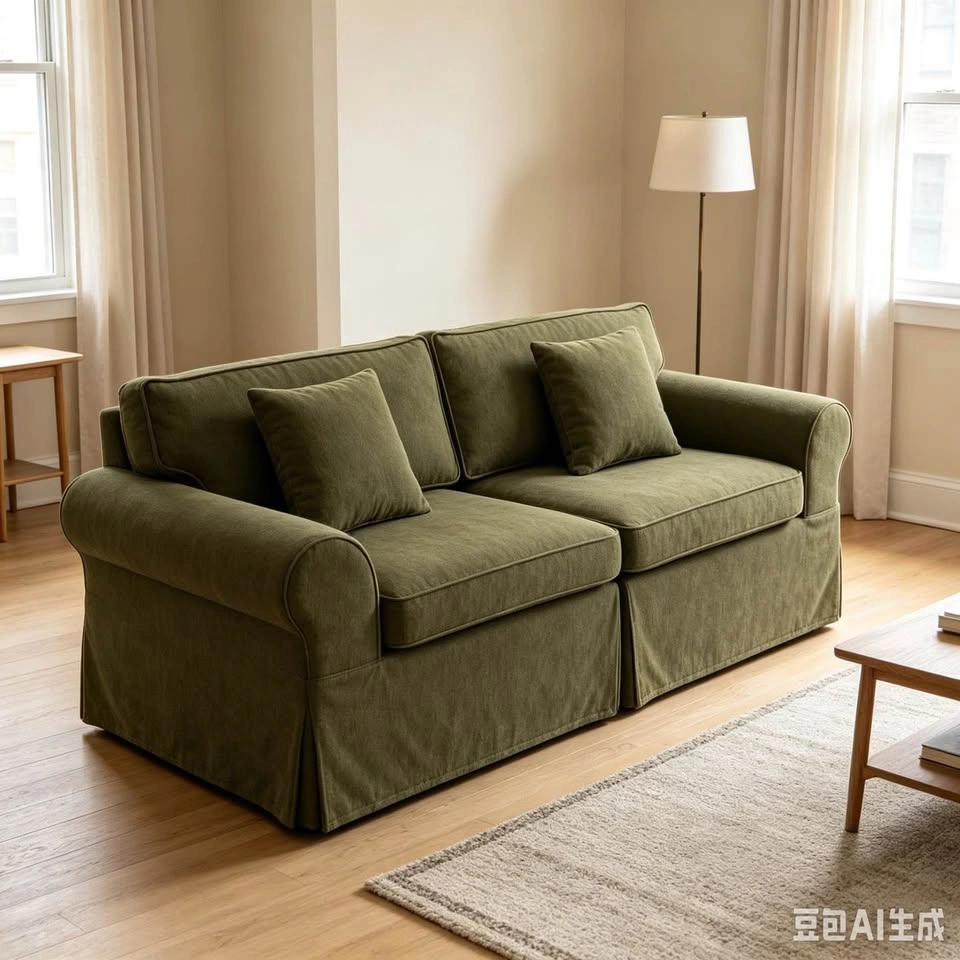 Greco Vintage Upholstered Boneless 3-Seat Sofa – Green - photo 4