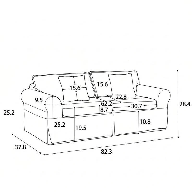 Greco Vintage Upholstered Boneless 3-Seat Sofa – Green - photo 5