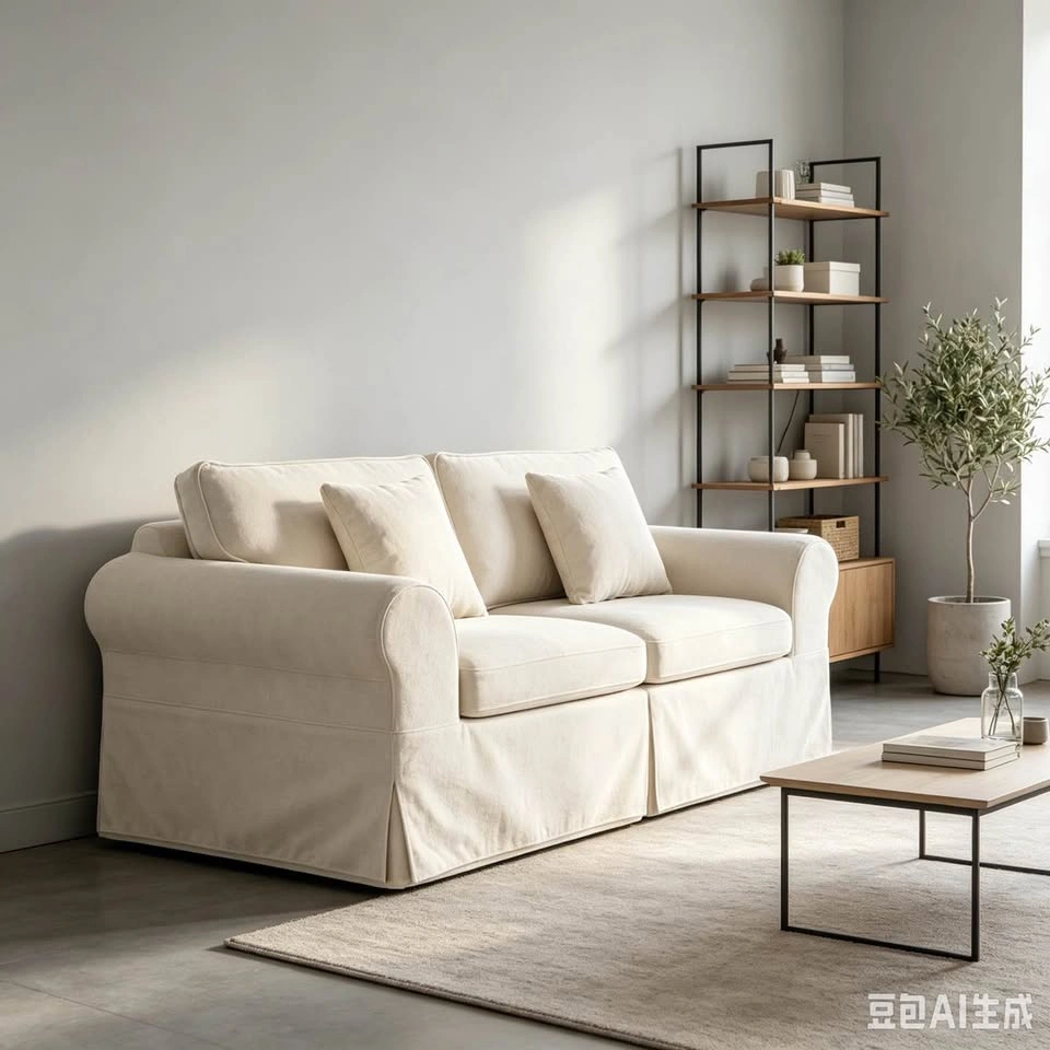 Greco Vintage Upholstered Boneless 3-Seat Sofa – Beige - photo 2