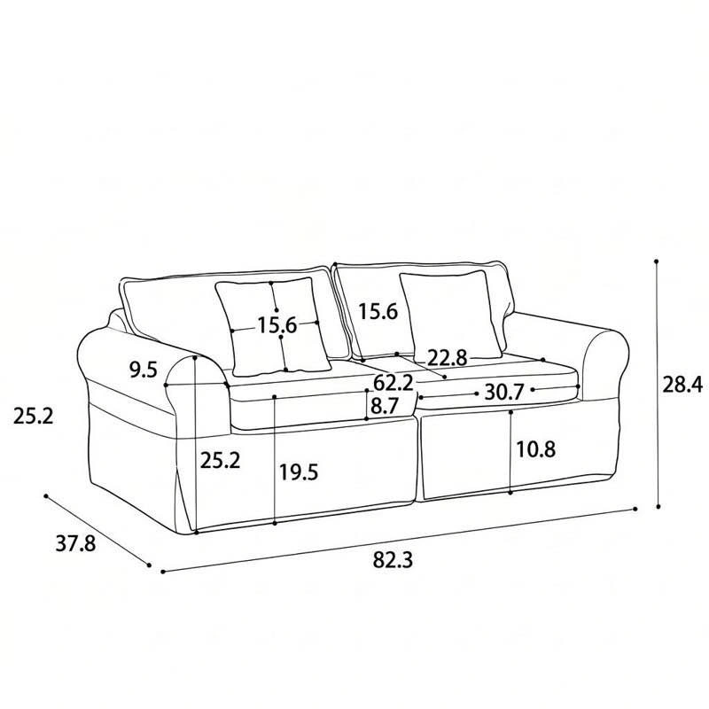 Gray 3-Piece Slipcover Sofa Set | 1 Loveseat + 2 Accent Chairs - photo 4