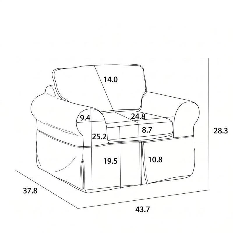 Gray 3-Piece Slipcover Sofa Set | 1 Loveseat + 2 Accent Chairs - photo 5