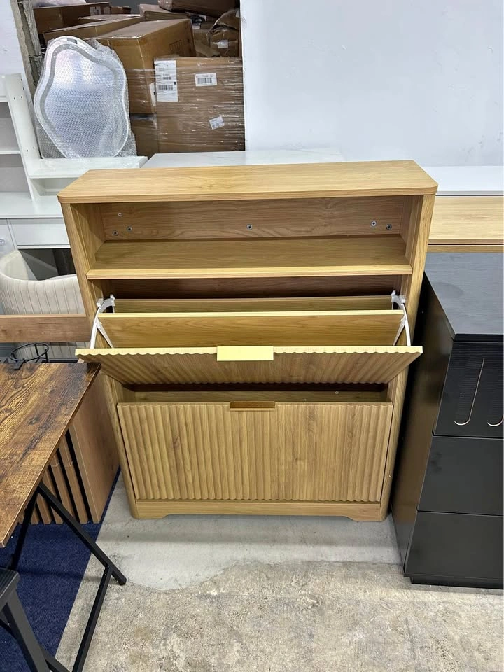 31.6'' Shoe Cabinet - 2 Flip Drawers Modern Minimalist