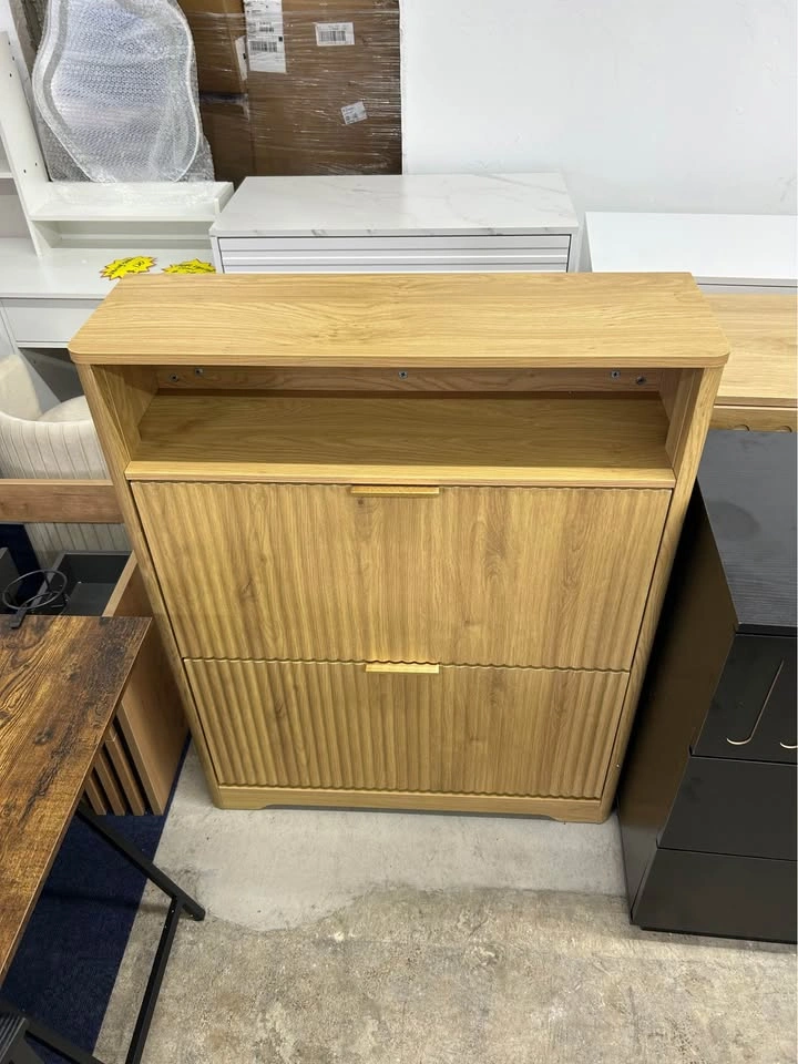 31.6'' Shoe Cabinet - 2 Flip Drawers Modern Minimalist - photo 3