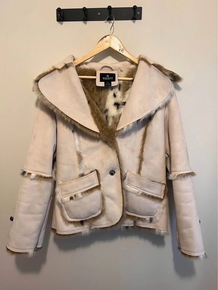 Regent & Company Faux Suede & Faux Fur Jacket — Size Small - photo 2