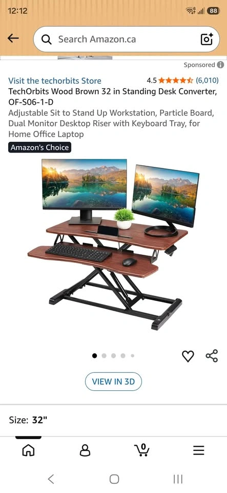 TechOrbits Wood Brown 32 in Standing Desk Converter