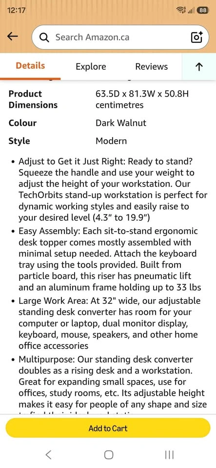 TechOrbits Wood Brown 32 in Standing Desk Converter - photo 3