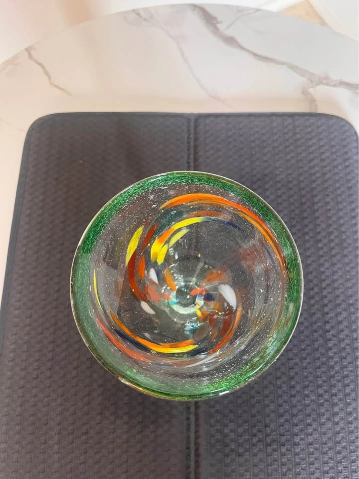 Hand-Blown Art Glass Cocktail Glasses Mexican Style - photo 3