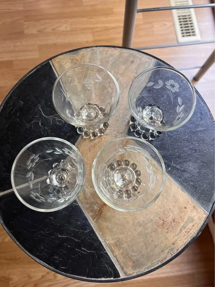 Set of 4 Vintage Anchor Hocking Boopie Etched Glasses - photo 4