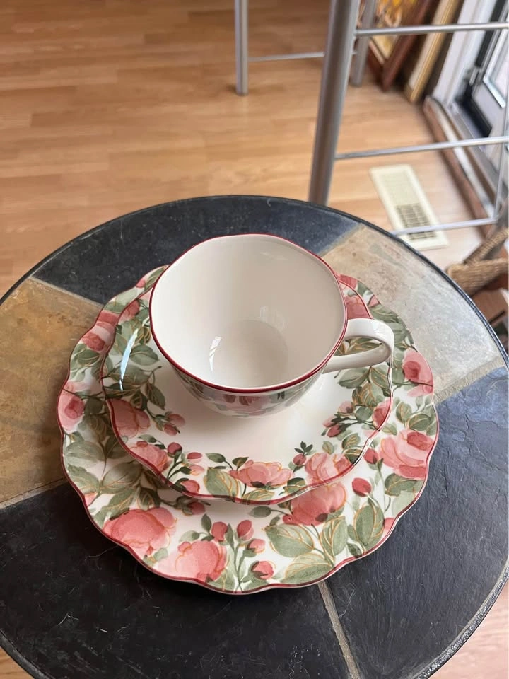 🌹 Nikko Tableware Japan — Rose Floral Tea Trio Set - photo 2