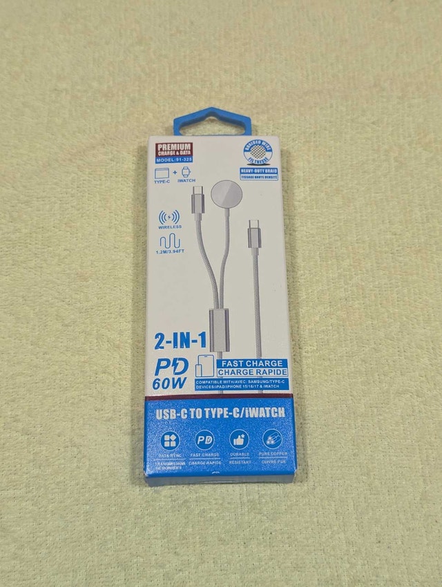 USB-C to Type-C & iWatch Charging Cable