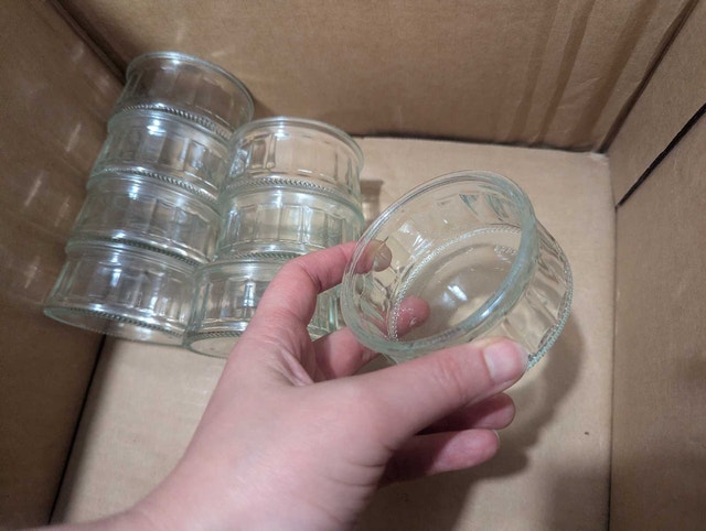 Glass dessert bowls