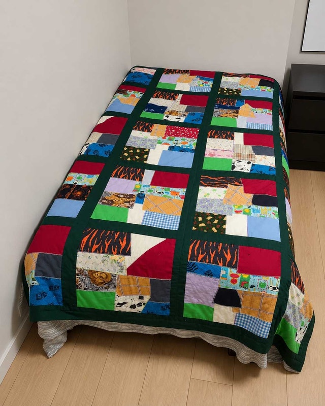 Twin-size patchwork quilt