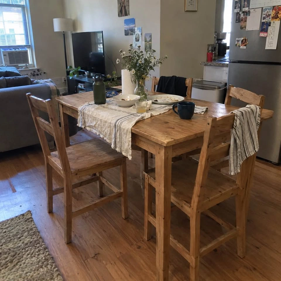 Ikea HÄGERNÄS Table and 4 chairs, antique stain pine