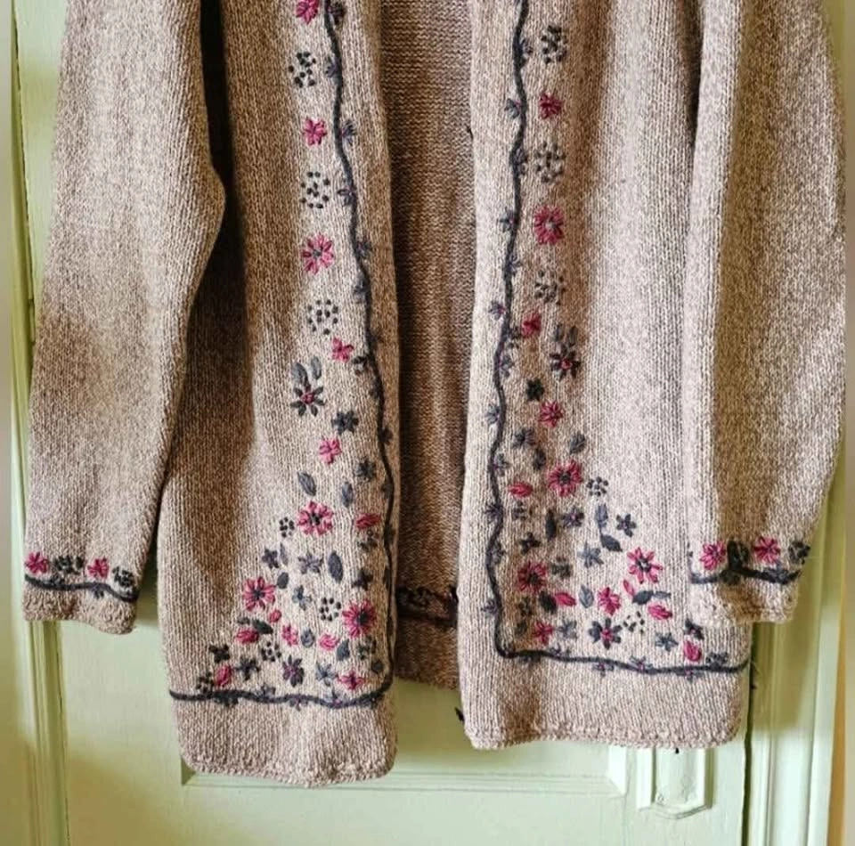 XL 90s floral embroidered Northern Reflections vintage cardigan - photo 4