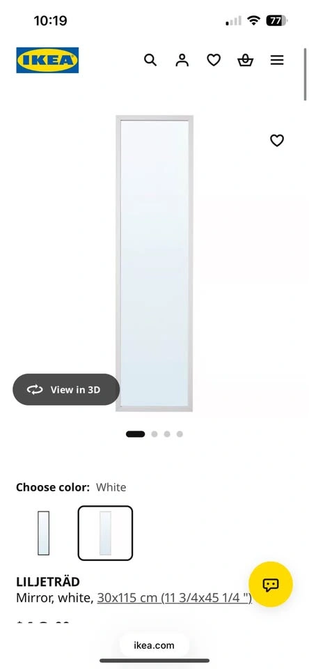 IKEA LILJETRÄD Mirror - White - photo 4