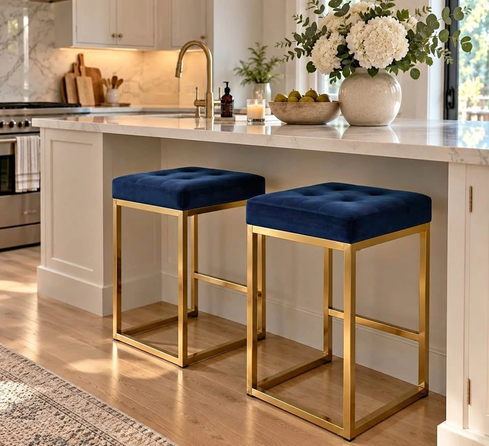 Everly Quinn Velvet Counter Stool Set - Brand new in box