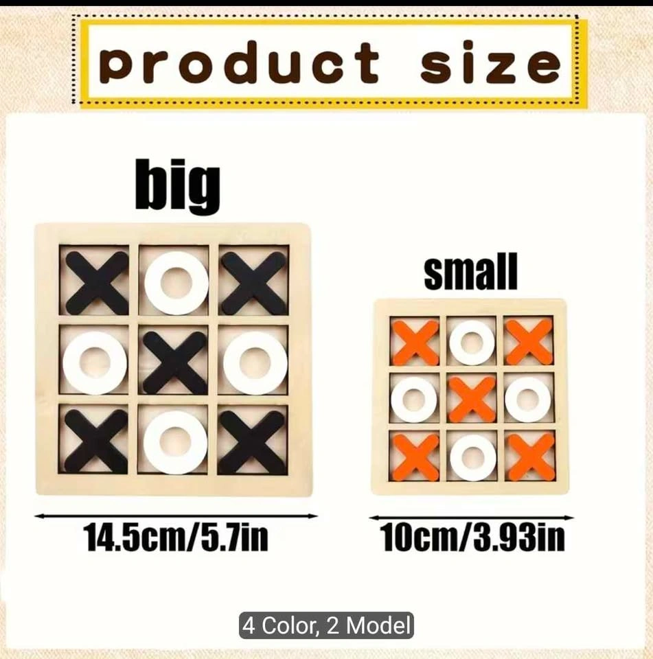 Wooden Tic-Tac-Toe Game - Small size - photo 2