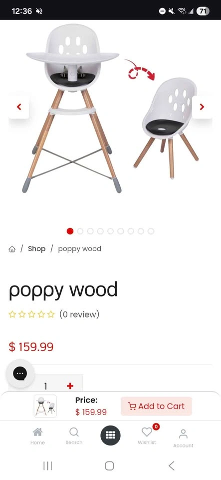 Phil and Ted's Poppy High Chair with Wooden Legs - photo 5