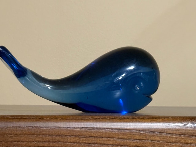 Blue Glass Whale Figurine - photo 3