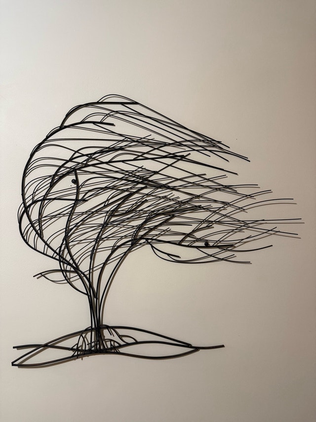 Black Metal Wire Wall Art Tree