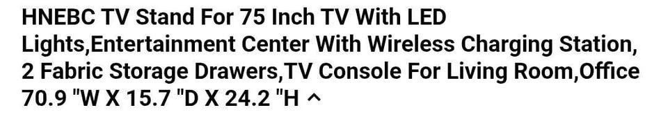 HNEBC TV Stand For 75 Inch TV With LED Lights - photo 4