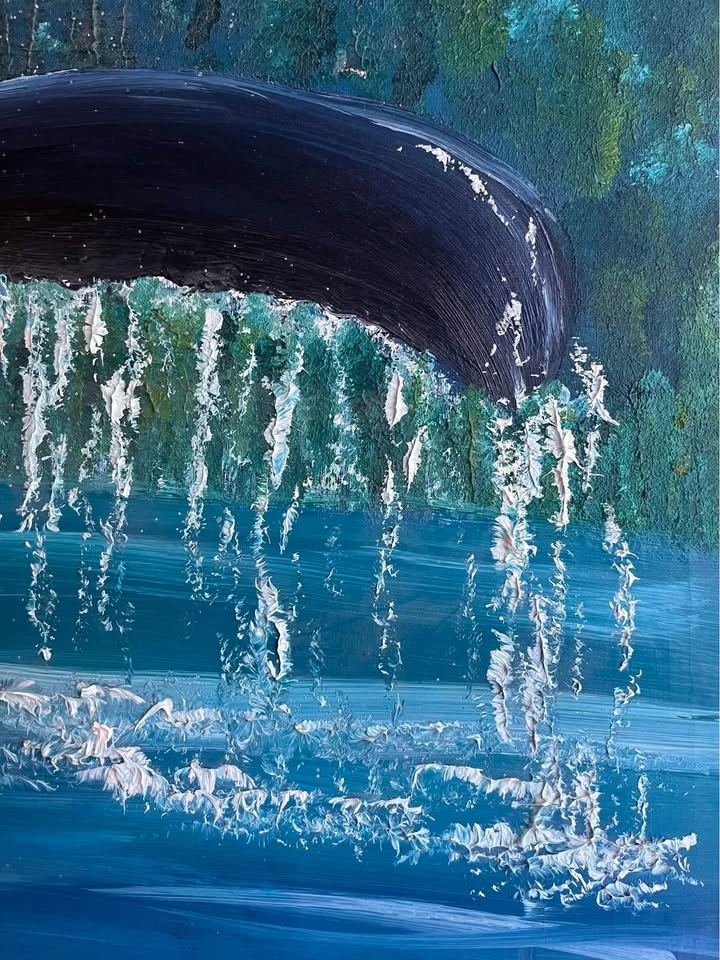 Original Oil Painting, Humpback Whale Tail, 36" x 25", '87 - photo 4