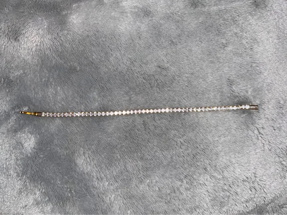 14k gold plated sterling silver tennis bracelet image indicator(2)