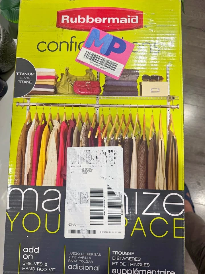 Rubbermaid Configurations Add-On Shelves & Hang Rod Kit