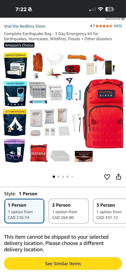 Redfora The Earthquake Bag Emergency Kit Backpack - photo 2