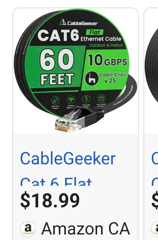 Cat 6 Flat Ethernet Cable 60ft - photo 2