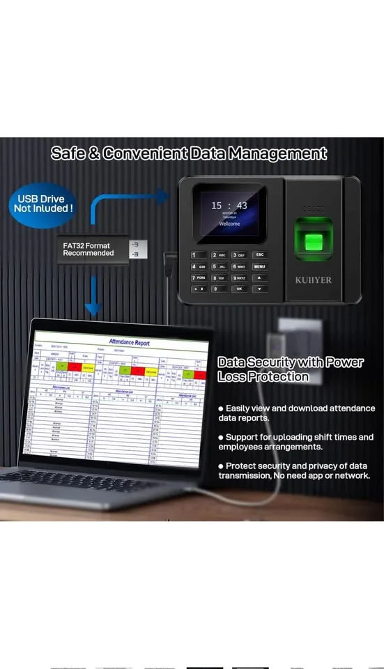 Fingerprint Time Clock Attendance Machine KU067 image indicator(7)