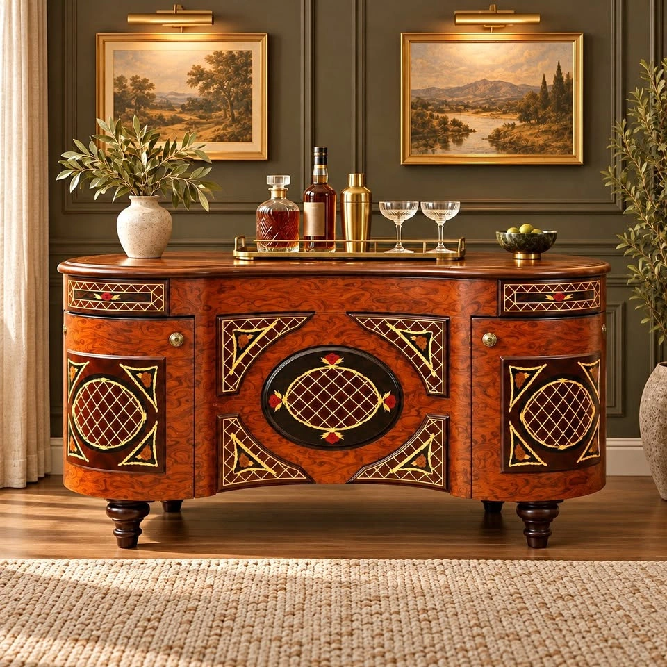 Brand New Handcrafted Real Wood Console