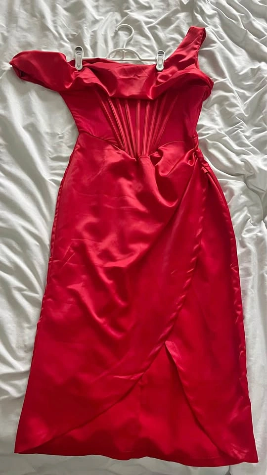 Red Satin Dress