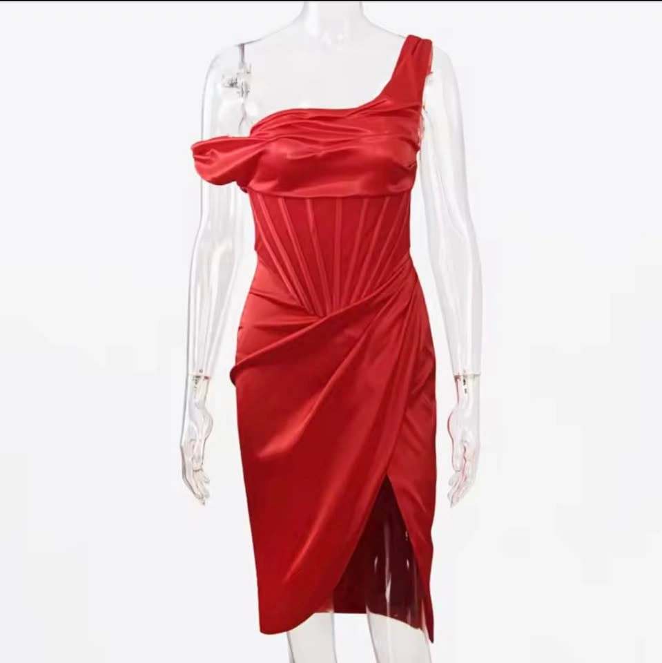 Red Satin Dress - photo 4