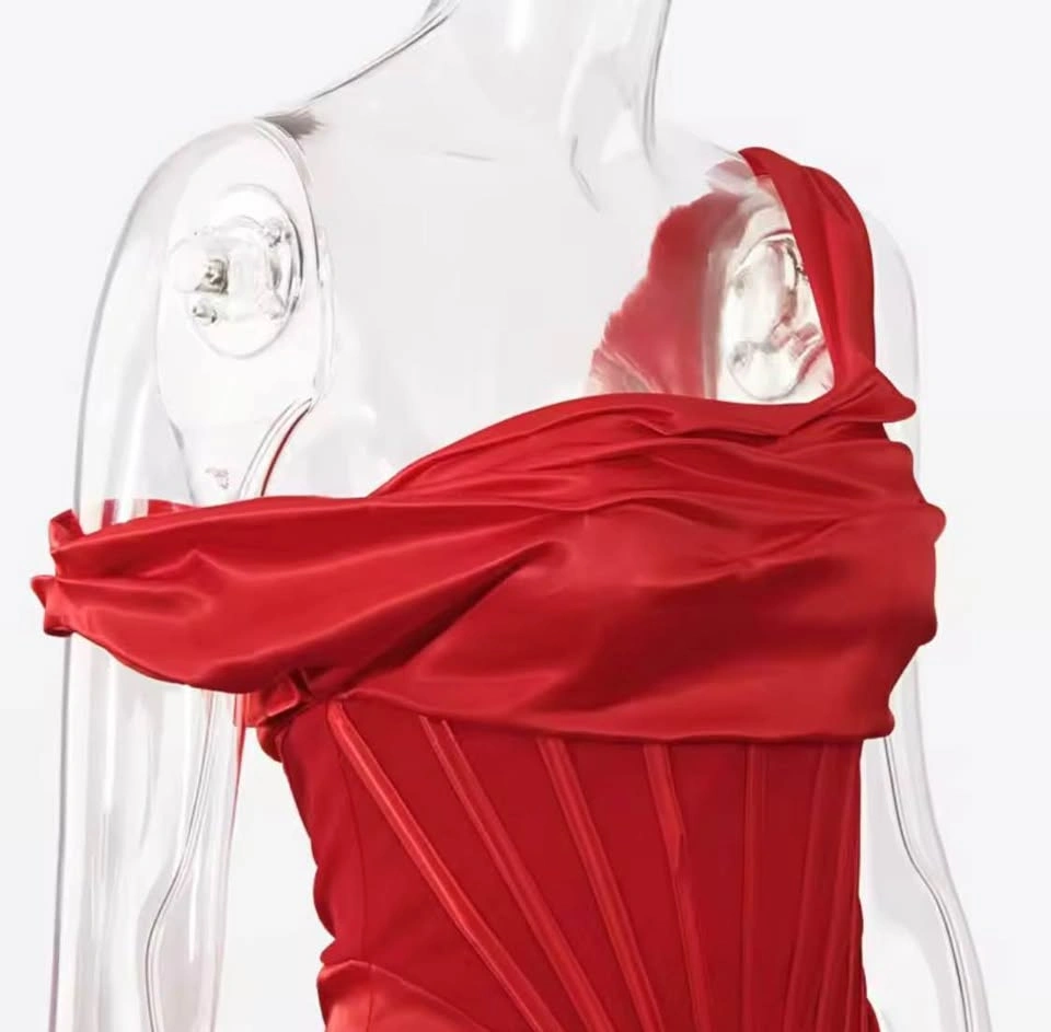 Red Satin Dress - photo 5