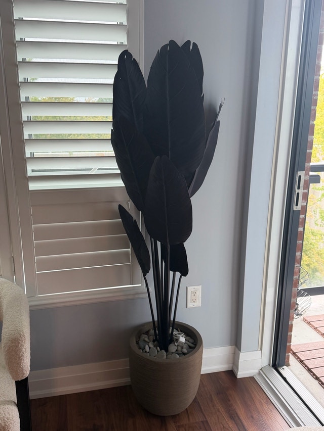 Large Artificial Black Plant with Planter - photo 2