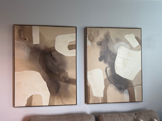 Set of 2 Large Abstract Canvas Wall Art - photo 2