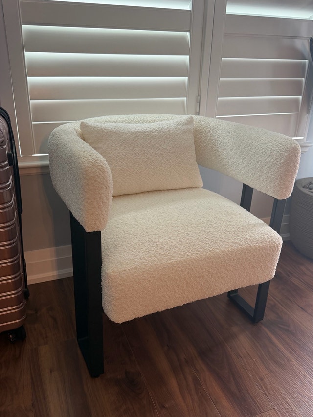 Cream Bouclé Accent Chair
