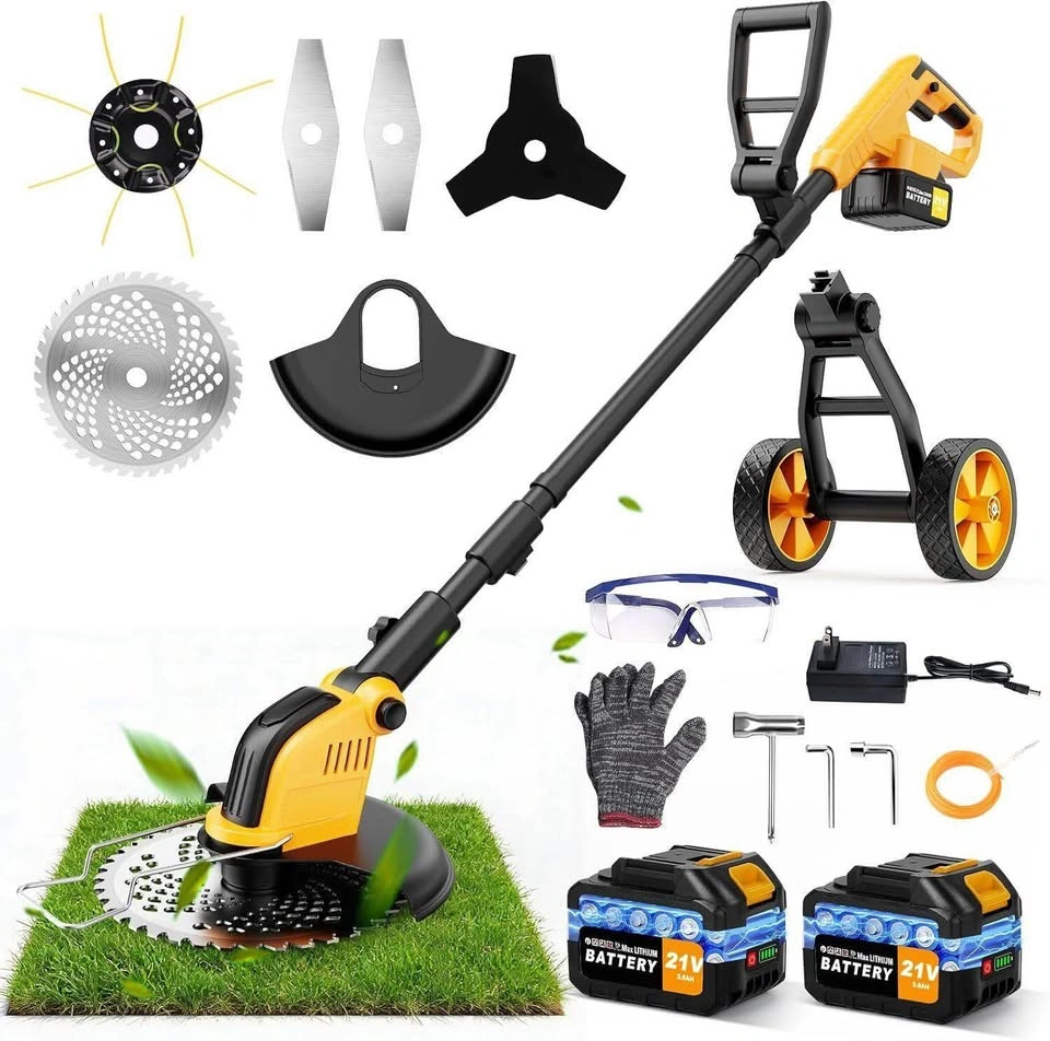 12" Brushless Cordless Weed Wacker w/ Wheels – 800W, 6000mAh - photo 2