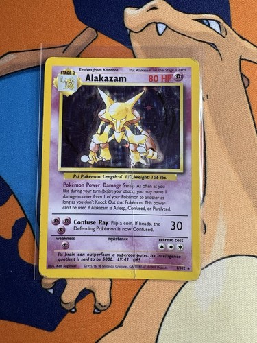 1999 Alakazam 001/102 Base Set Holo HP - photo 3