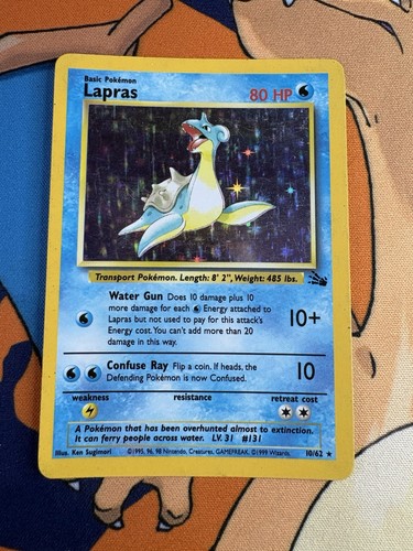 1999 Lapras 10/62 Fossil Holo MP